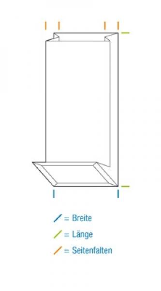 Blockbodenbeutel grün 70+40x205mm