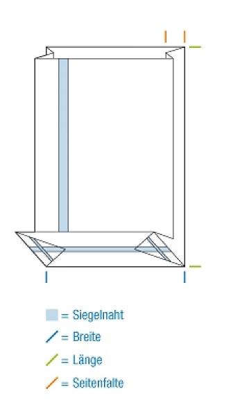 OPP-Blockbodenbeutel 60+40x150mm
